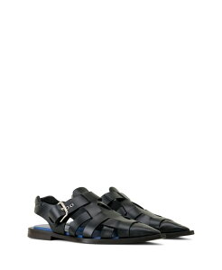 �����o�� �����Y �V���[�Y �T���_�� ���U�[ Lanvin Men's Pointed-Toe Leather Sandals Black �u���b�N