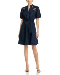 �e�B�[�E�^�n�� ���f�B�[�X �g�b�v�X �����s�[�X �~�j ���[�X Tahari Short Sleeve Lace Detail Mini Dress Navy �l�C�r�[