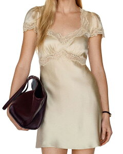 ���t�H�[���[�V���� ���f�B�[�X �g�b�v�X �����s�[�X �V���N Reformation Romi Silk Dress Almond