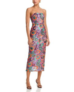 ���C�~�[ �u���b�N ���f�B�[�X �g�b�v�X �����s�[�X�g���b�v���X Ramy Brook Bonnie Strapless Dress Coral Sequin Combo �R�[����