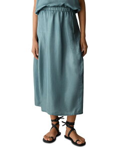 �G�C���[���t�B�b�V���[ ���f�B�[�X �{�g���X�J�[�g �T�e�� Eileen Fisher Lightweight Satin Shimmer Lantern Skirt Nile