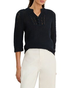 �j�b�N�v���X�]�[�C ���f�B�[�X �A�E�^�[ �j�b�g�E�Z�[�^�[ ���b�V�� NIC+ZOE Crochet Mesh Sweater Dark Indigo �C���f�B�S