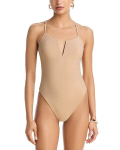 ���C�~�[ �u���b�N ���f�B�[�X ���� �㉺�Z�b�g�[�� Ramy Brook Metallic Bexley One Piece Swimsuit Gold �S�[���h