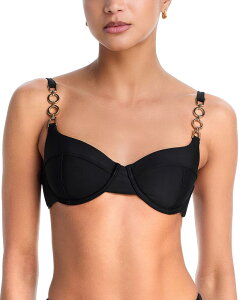 ���C�~�[ �u���b�N ���f�B�[�X ���� �g�b�v�̂� Ramy Brook Mona Embellished Bikini Top Black �u���b�N
