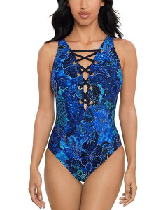 �}�W�b�N�X�[�c ���f�B�[�X ���� �㉺�Z�b�g Magicsuit Jewels in the Nile Steffi One Piece Swimsuit Blue Multi �u���[