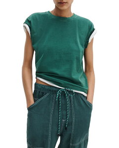 ���O�A���h�{�[�� ���f�B�[�X �g�b�v�X T�V���c rag & bone Distressed Washed Kelly Boxy Tee Forest �t�H���X�g