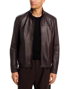 �{�X �����Y �A�E�^�[ �W���P�b�g�E�u���]�� ���U�[ BOSS x Beckhamolta Leather Jacket Medium Brown �u���E��