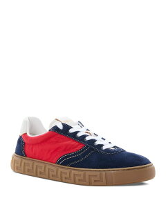 ���F���T�[�` �����Y �V���[�Y �X�j�[�J�[ ���[�X Versace Men's Lace Up Low Top Sneakers Marine