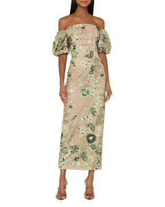 �~���[ ���f�B�[�X �g�b�v�X �����s�[�X MILLY Nene Off The Shoulder Dress White/green �z���C�g