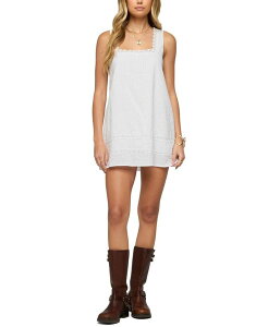 �A�f�B�N�e�b�h ���f�B�[�X �g�b�v�X �����s�[�X �~�j �R�b�g�� ���[�X Ediktedoroh Lacey Striped Cotton Mini Dress White �z���C�g