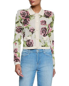 ���W�����X ���f�B�[�X �A�E�^�[ �J�[�f�B�K�� L'AGENCE Osiris Jacquard Collared Cardigan Ecru/Mauve Romantic Rose �G�N����