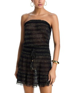 ���C�~�[ �u���b�N ���f�B�[�X �g�b�v�X �����s�[�X Ramy Brook Swirlauryn Cover Up Dress Black Metallic ZigZag �u���b�N