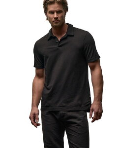 �W�F�[���X �p�[�X �����Y �g�b�v�X �|���V���c �X�G�[�h �W���[�W�[ James Perse Sueded Jersey Polo Black �u���b�N