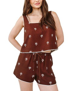�x���_�[�� ���f�B�[�X �g�b�v�X �^���N�g�b�v Bella Dahl Square Neck Trimmed Tank Coconut Palm Print