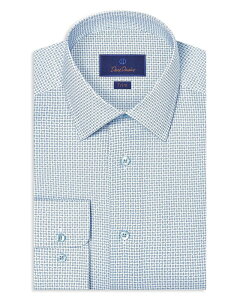 �f�C�r�b�h�h�i�q���[ �����Y �V���[�Y �v�����g �V���c �����s�[�X Davidonahue Trim Fit Stretch Micro Neat Print Dresshirt White/ Blue �z���C�g