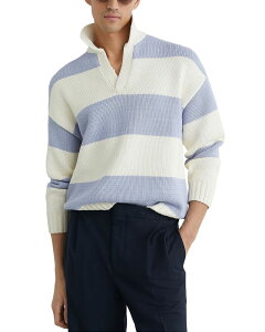 ���C�X �����Y �g�b�v�X �|���V���c REISS Winger Long Sleeve Open Collar Blocked Polo Shirt White/Soft Blue Melange �z���C�g
