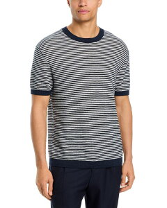 �Z�I���[ �����Y �g�b�v�X �V���c ���l�� Theory Neo Pacific Linen Stripe T-Shirt New Baltic/Winter Ivory �A�C�{���[