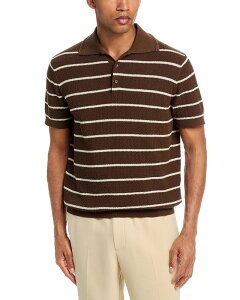 �V���J�C �����Y �g�b�v�X �|���V���c �����b�N�X�t�B�b�g SIMKHAI Calum Relaxed Fit Stripe Polo Shirt Chocolate �`���R���[�g