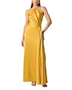 �A�C�_���}�b�g�b�N�X ���f�B�[�X �g�b�v�X �����s�[�X �N���[�v �T�e�� Aidan Mattox Crepe Back Satin Dress Golden Rod
