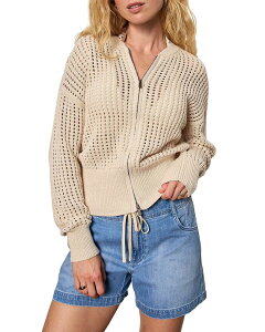 �T���N�`���A���[ ���f�B�[�X �A�E�^�[ �j�b�g�E�Z�[�^�[ Sanctuary Laguna Openwork Bomber Sweater Summer Sand �T���h