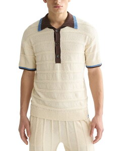 �X�R�b�`�A���h�\�[�_ �����Y �g�b�v�X �|���V���c �j�b�g Scotch & Soda Structured Knitted Loose Fit Polo Shirt Eggnog