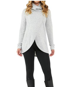 ���C�v�}�^�j�e�B ���f�B�[�X �g�b�v�X �V���c �j�b�g Ripe Maternity Cowl Neck Nursing Knitop Silver Marle �V���o�[