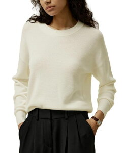 �����[�V���N ���f�B�[�X �A�E�^�[ �j�b�g�E�Z�[�^�[ �N���[�l�b�N �E�[�� LILYSILK Ultra Fine Merino Wool Crewneck Sweater White �z���C�g