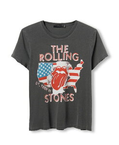 �W�����N�t�[�h�N���[�W���O ���f�B�[�X �g�b�v�X T�V���c ���B���e�[�W Junk Food Clothing Women's Rolling Stones 1981 US Tour Vintage-like Tee Vintage-like Black �u���b�N