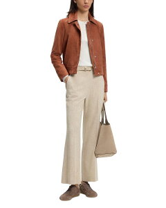 �q���[�S�{�X ���f�B�[�X �A�E�^�[ �W���P�b�g�E�u���]�� �X�G�[�h Hugo Bossamaro Suede Jacketortoise Shell
