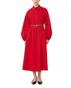 �}�b�N�X�}�[�� ���f�B�[�X �g�b�v�X �V���c Max Mara Studio Mstmarmo Belted Shirtdress Red ���b�h