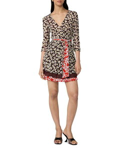 �_�C�A�� �t�H�� �t�@�X�e���o�[�O ���f�B�[�X �g�b�v�X �����s�[�X DIANE von FURSTENBERG Maria Reversible Wrap Dress Fan Dance Soil