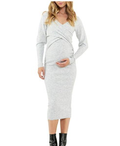 ���C�v�}�^�j�e�B ���f�B�[�X �g�b�v�X �����s�[�X �j�b�g Ripe Maternity Heidi Nursing Knit Dressnow Marle