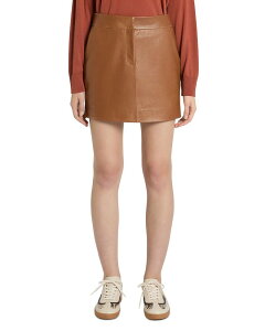 �}���[�� ���f�B�[�X �{�g���X�J�[�g �~�j ���U�[ Marella Mlsnero Leather Mini Skirtobacco Brown �u���E��