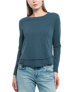 �E�B���g ���f�B�[�X �g�b�v�X T�V���c WILT Long Sleeve Mock Layer Hem Tee Legion Blue �u���[