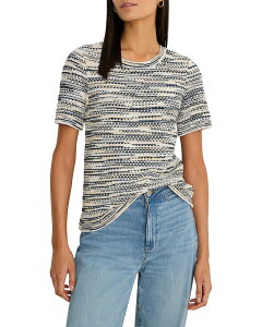 �j�b�N�v���X�]�[�C ���f�B�[�X �A�E�^�[ �j�b�g�E�Z�[�^�[ T�V���c NIC+ZOE Spacedye Tuck Stitch Sweater Tee Blue Multi �u���[