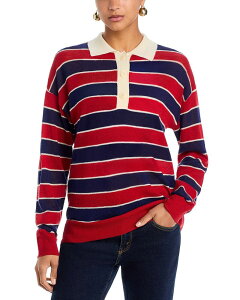 �}�U�[ ���f�B�[�X �A�E�^�[ �j�b�g�E�Z�[�^�[ �E�[�� MOTHER The Biggie Raquette Wool Sweate red and Navy Stripe �l�C�r�[