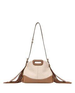 �}�[�W�� ���f�B�[�X �o�b�O �~�j ���U�[ Maje Miss Mini Canvas & Leather Crossbody Bag Moke/White �z���C�g