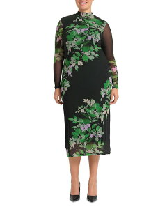 �G�X�e���v���X ���f�B�[�X �g�b�v�X �����s�[�X ���b�V�� Estelle Plus Fiora Long Sleeve Mesh Dress Ivy Fleur