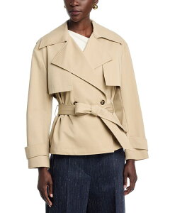 �q���[�S�{�X ���f�B�[�X �A�E�^�[ �W���P�b�g�E�u���]�� �R�b�g�� Hugo Boss Cinina Cotton Belted Jacket Beige Overflow �x�[�W��
