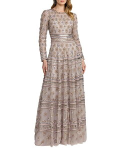 �}�b�N�_�K�� ���f�B�[�X �g�b�v�X �����s�[�X A ���C�� ���b�V�� �h�J Mac Duggal Embroide red Mesh Long Sleeve A Line Gown Vintage Lilac ���C���b�N