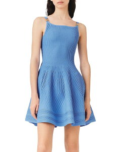 �}�[�W�� ���f�B�[�X �g�b�v�X �����s�[�X �~�j Maje Square Neck Skater Mini Dress Blue �u���[