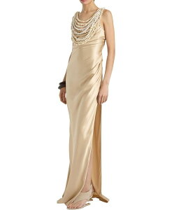 �o���}�� ���f�B�[�X �g�b�v�X �����s�[�X �V���N Balmain Silk Shell Dress Beige �x�[�W��