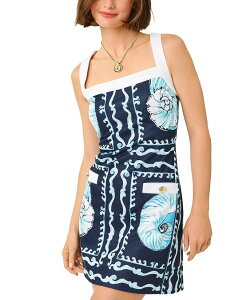 �����[�s�����b�c�@�[ ���f�B�[�X �g�b�v�X �����s�[�X Lilly Pulitzer Duffy Shift Dress Low Tide Navy Shell Shine �l�C�r�[