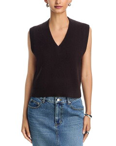 �A�N�A ���f�B�[�X �A�E�^�[ �j�b�g�E�Z�[�^�[ V�l�b�N �x�X�g AQUA 100% Cashmere Super Brushed V Neck Sweater Vest - Exclusive Chocolate �`���R���[�g