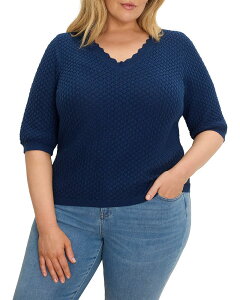 �j�b�N�A���h�]�[ �v���X ���f�B�[�X �A�E�^�[ �j�b�g�E�Z�[�^�[ NIC+ZOE Pluscallop Textu red Sweaterich Indigo �C���f�B�S