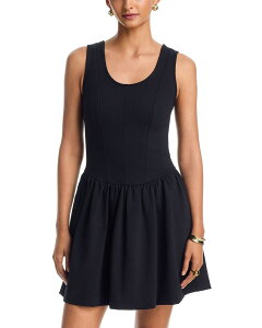 �A�N�A ���f�B�[�X �g�b�v�X �����s�[�X �~�j�b�g AQUA Ponte Knit Mini Dress - Exclusive Black �u���b�N