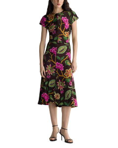 �_�C�A�� �t�H�� �t�@�X�e���o�[�O ���f�B�[�X �g�b�v�X �����s�[�X �~�f�B DIANE von FURSTENBERG Mavishort Sleeve Midi Dress Hawthorne Soil