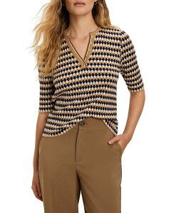 �j�b�N�v���X�]�[�C ���f�B�[�X �A�E�^�[ �j�b�g�E�Z�[�^�[ NIC+ZOE Angled Jacquard Sweater Neutral Multi �}���`�J���[