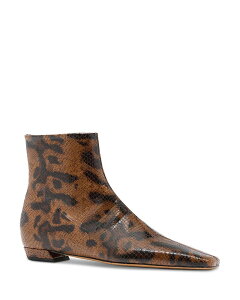 �v���G���U�V�����[ ���f�B�[�X �V���[�Y �u�[�c�E���C���u�[�c �A���N�� Proenza Schouler Women's Trap Flat Python Embossed Ankle Boots Ochre Multi �}���`�J���[