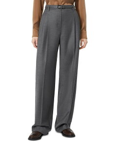 �}�b�N�X�}�[�� ���f�B�[�X �{�g���X �J�W���A���p���c ���C�h���b�O �E�[�� Max Mara Studio Mstlago Wool Wide Leg Pants Dark Grey �O���[